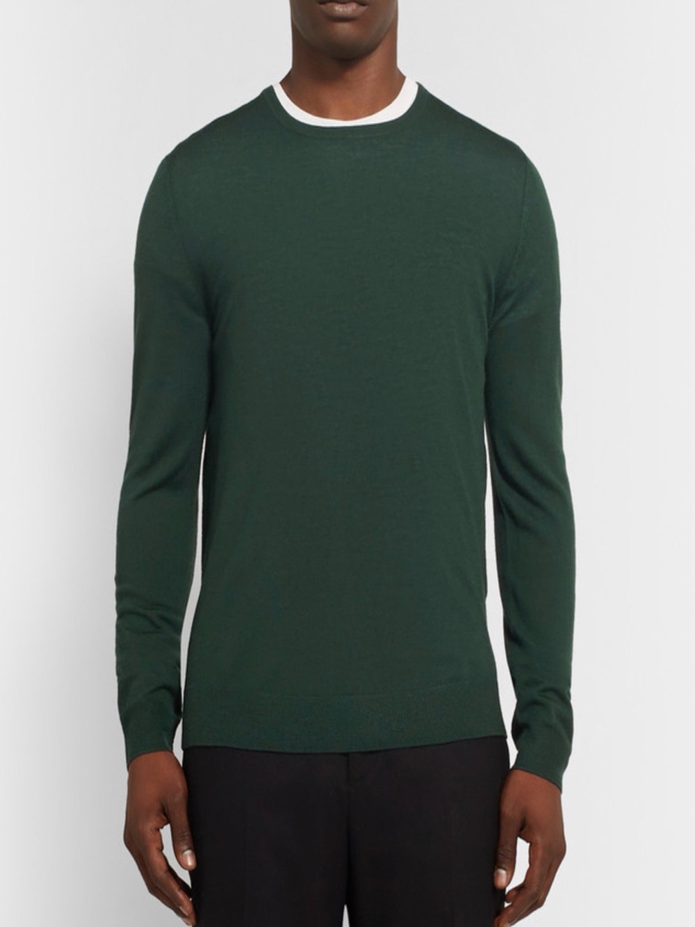 Acne Studios Clissold Merino Wool Sweater Mens Dark Green Crewneck Jumper Sz L
